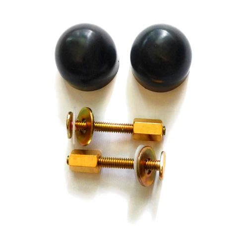 GrandEZcaps Toilet Bolt Cap Set - Black, Won't Pop Off, Includes Bolts, Nuts, Washers, Secures Toilets to Floor