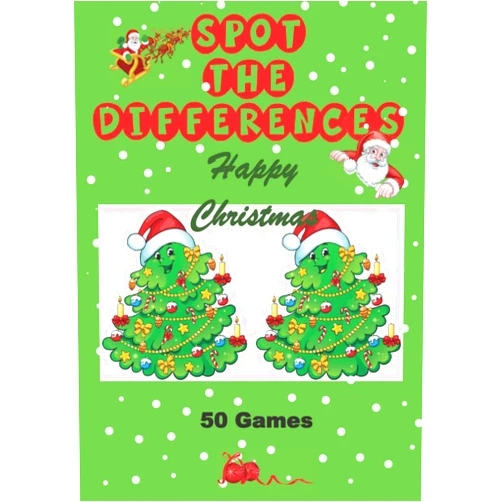 Sam édition SPOT THE DIFFERENCES HAPPY CHRISTMAS 50 GAMES: A Fun Christmas Edition Activity Book book for children affordable extra little Christmas present