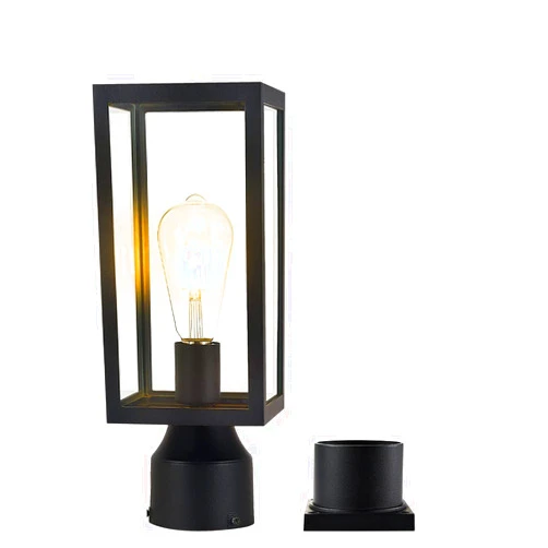 Windben Outdoor Post Light,Lamp Post Light Fixture,Post Lantern with Pier Mount Base,Matte Black,5 inches,Suitable for Gardens,Yards,Balconies or Entrances,etc