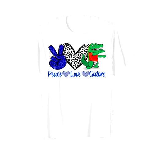 Retro School Spirit Gators Name Funny Peace Love Gator. Cute Costume Animal Lover Alligator T-Shirt
