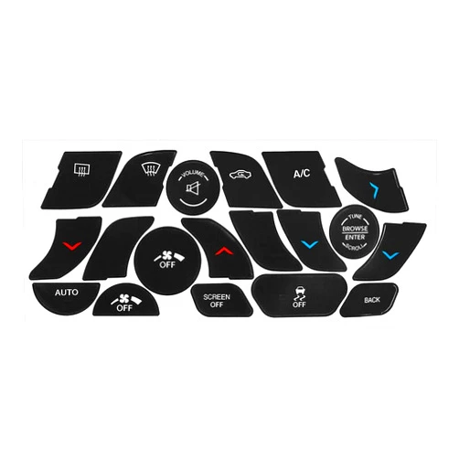 BIBAA Dash Button Repair Kit for Chrysler 200 300 2014-2017 A/C Climate Air Condition Control Button Repair Decals Sticker Matte Black Car Accessories