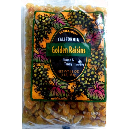 TJ's Trader Joe's California Golden Raisins, Plump & Tangy /16 Oz., 454g.