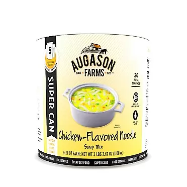 Augason Farms Chicken Noodle Chicken Flavored Soup Mix 2 lb 3.67 oz No. 10 Super Can, Model:5-10165