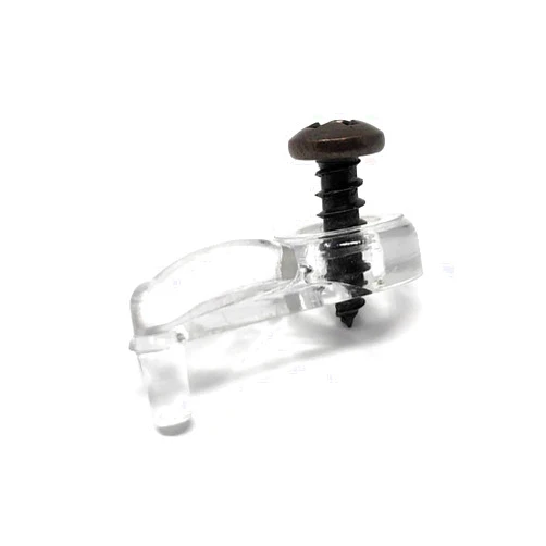 Sxowihz Clear Glass Cabinet Panel Retainer Clips with Screws (25 Pack, 3/16 Inch Offset)