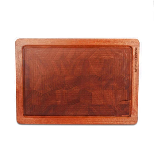 Yongfengyuan 17.7inch-Kitchen Wood Cutting Board - Ebony Cutting Board with Juice Groove and Handle Hole for Meat(butcher Block) Vegetable and Cheese 17.7x11.8x1.25 Inch