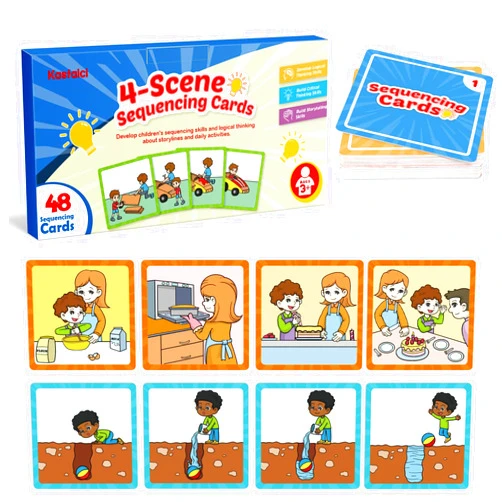 Kasfalci Sequencing Cards, Sequence Game for Kids, Speech Therapy Materials for Autism, Improve Storytelling,Social Skills, Sentence Building, Preschool Learning Activities for Classroom & Homeschool