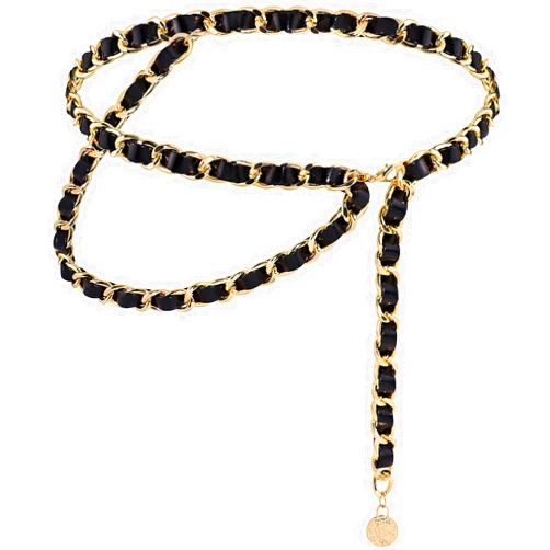 YooAi Chain Belts Leather Waist Belt for Women Layered Metal Chain Belt