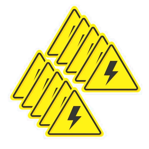 Haobase 10 Pcs Danger Symbol Electrical Hazard Warning Safety Sign Sticker - 5 cm x 4.2 cm - Self Adhesive Vinyl
