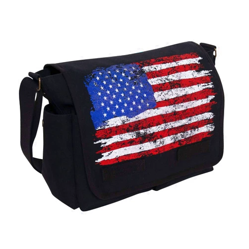 Rothco Distressed U.S. Flag Canvas Messenger Bag