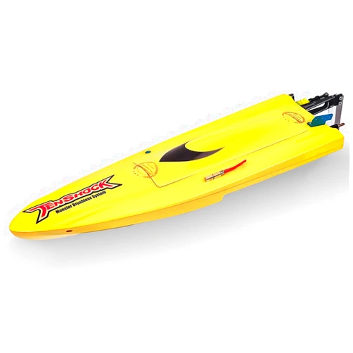 TENSHOCK Mini Mono II ARTR RC Speedboat Glass Fiber for Lakes and Rivers & Rc with High-Speed Motor ESC Propeller for Kids Adult (Yellow)