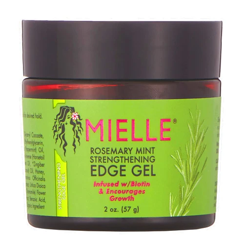 Mielle Organics Rosemary Mint Strengthening Edge Gel, Infused w/ Biotin and Encourages Growth, 2 Ounces