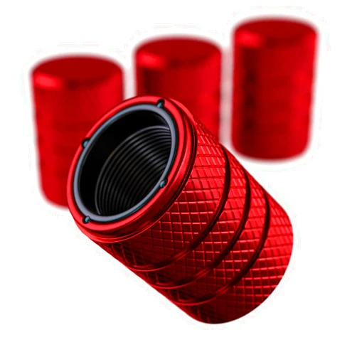 PC Autoworks Aluminum Tire Valve Stem Caps – Anti-Rust, Premium Anodized Aluminum, Corrosion-Resistant, Easy Install, Universal Fit for Car, Truck, Bike, SUV – 1 Pack/Set of 4 (Ruby RED)