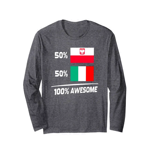 Poltalian Italian Polish Flag Gifts Italian Polish Flag Half Italian Half Polish Italy Poland Long Sleeve T-Shirt