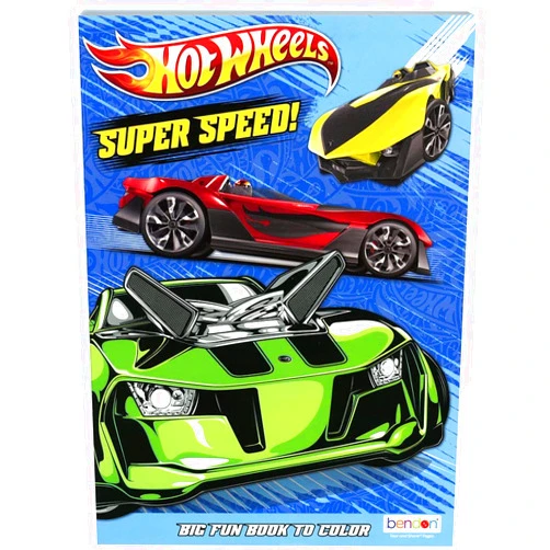 Newluck Hot Wheels Super Speed Coloring Book - Big Fun Book to Color Hot Wheels Coloring Book, Boys Arts and Crafts Activity Coloring for Kids Birthday, Party Favors 80 Coloring Pages