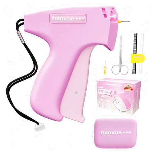 HEMME Stitch Gun for Clothes, Tagging Gun for Clothing w/2000 Clear/Black Micro Tags Scissors Case, Stitchy Quick Clothing Fixer Gun, Clothing Stitch Gun Micro, Quick Fix, Hemming Tool, Hem Gun