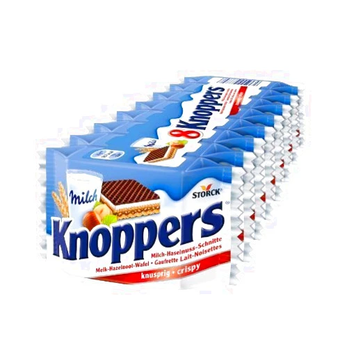 Knoppers 8-pack by Storck wafer 7 oz (pack of 2 )