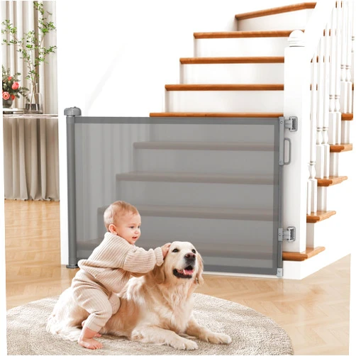 Cideny Retractable Baby Gate for Stairs, 55
