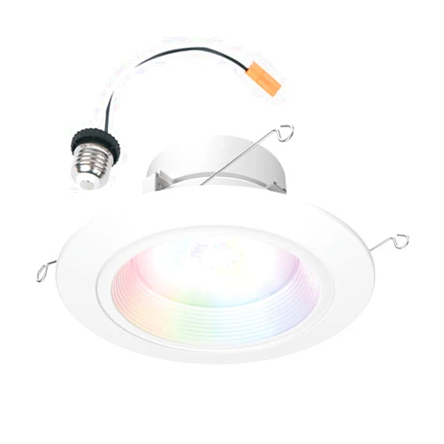 HALO 5/6 Inch Color and Tunable White Recessed LED Can Light –Smart Wi-Fi WiZ Pro Ceiling & Shower Retrofit Downlight 65W Equivalent