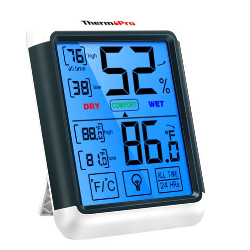 ThermoPro TP55 Digital Hygrometer Indoor Thermometer Humidity Gauge with Large Touchscreen and Backlight Temperature Humidity Monitor