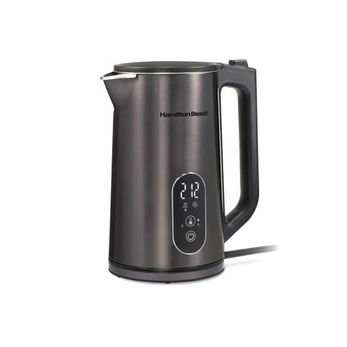 Hamilton Beach Digital Temperature Control Electric Tea Kettle, Hot Water Boiler & Heater 1.7L, 5 Preset Modes + Keep Warm, Fast Boil 1500 Watts, BPA Free, Double Wall Construction, Black (40851)