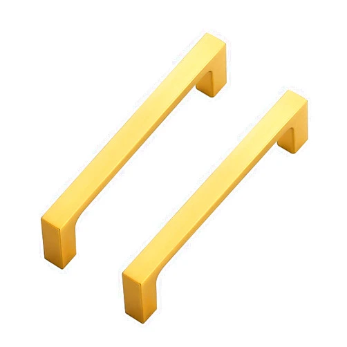 Ravinte 20 Pack Solid 4 Inch Square Cabinet Handles - Brushed Brass Drawer Pulls - Kitchen Hardware and Handles