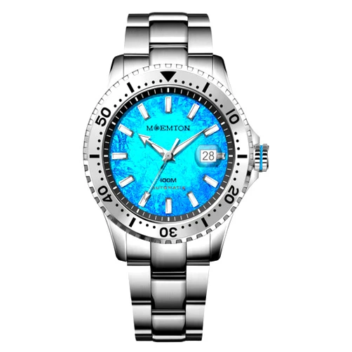 MOEMTON Aurora Series Men's Automatic Mechanical Watch, Rotating Dial, with Calendar