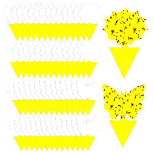 Cleanuper 58 Pack Flying Insect Traps for Plants – Yellow Sticky Traps for Fungus Gnats, Flies & Flying Bugs, Indoor Outdoor Flying Bug Catcher for Pots, Garden & Kitchen, Kid & Pet Safe, Non-Toxic, Odorless