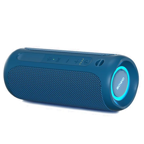 SOWO Portable Bluetooth Speaker, IPX7 Waterproof Wireless Bluetooth Speaker, Bassboom Technology, 25W Loud Stereo Sound, LED Light with TWS Pairing, 16H Playtime for Home and Outdoor -Blue