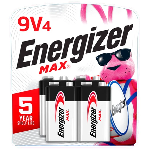 Energizer MAX 9V Batteries (4 Pack), 9 Volt Alkaline Batteries - Packaging May Vary
