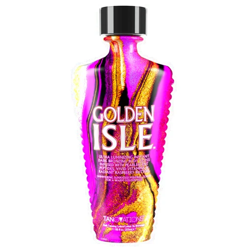 ED HARDY Tanovations Golden Isle - Indoor/Outdoor Glistening Natural Bronzer Radiant Glowing Gold of Pleasure Oil Hydration Improving Dark Tanning Lotion