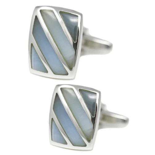 MENDEPOT Fiber Optic Glass Cats Eye Stone Men Cuff Links French Shirt Cufflinks In Box