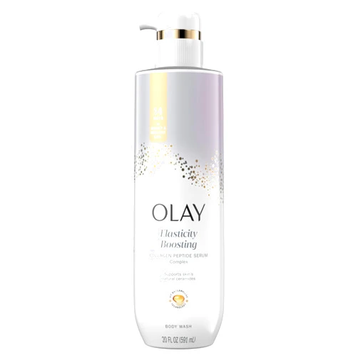 Olay Body Wash for Women, Elasticity Boosting, Collagen Peptide Serum Complex, Renews Moisture, Free of Parabens & Phthalates, Vitamin B3 Lameller Technology, For All Skin Types, 20 fl oz