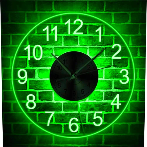 The Geeky Days Arabia Numbers Modern Simple LED Lighting Acrylic Wall Time Clock with Color Changing Transparent Luminous Clock Watch Home Living Room Wall Hanging Decor