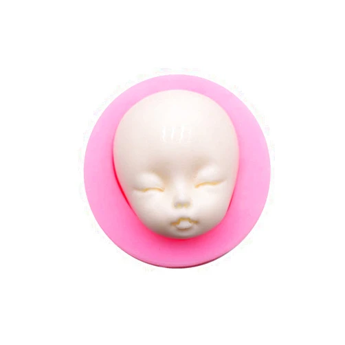 Miduo Claire Carunke Fondant Decoration Mould Candy Clay Girl Face Moulds Sleeping Baby Face Mold