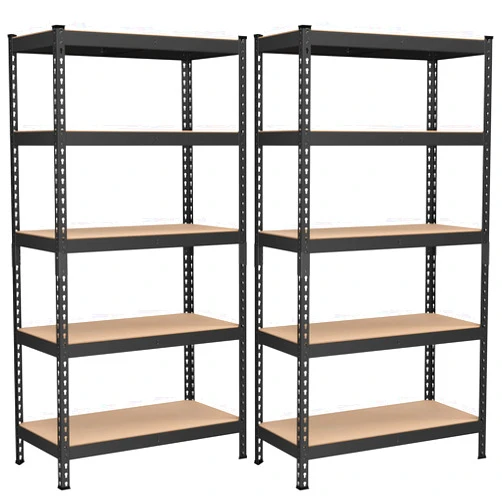 SONGMICS 5-Tier Storage Shelves, Set of 2 Garage Storage, Boltless Assembly, Adjustable Shelving Units, 17.7 x 35.4 x 70.9 Inches, Load 1929 lb Each, Shed Warehouse Basement, Black UGLR450B02