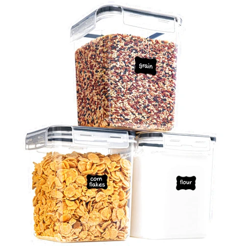 PANTRYSTAR Medium Food Storage Containers with Lids Airtight 2.5L /84.5Oz, for Flour, Sugar, Baking Supply and Dry Food Storage, 3PCS BPA Free Plastic Canisters for Kitchen Pantry Organization