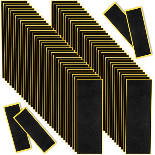 Boao 100 Pcs Fingerboard Grip Fingerboard Foam Tape Black Skateboard Grip Tape 110 mm x 36 mm Skateboard Deck Stickers