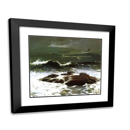 ArtDirect Winslow, Homer 23x20 Black Modern Framed Art Print with Double Matting Titled: Summer Squall
