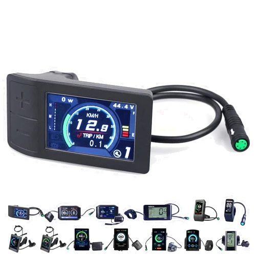 BAFANG LCD Display & Computer for Electric Bike : 500C Compatible with BAFANG BBS01 BBS02 BBSHD Mid Drive Motor, 8fun Smart Indicator & Meter Control Panel for eBike Conversion Kit