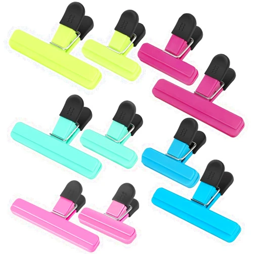 GBYMIUY Chip Clips, 10 Pack Food Bag Clips, Upgrade Wide Open Bag Clips for Food Storage with Air Tight Heavy Seal Grip (5 x L, 5 x S)