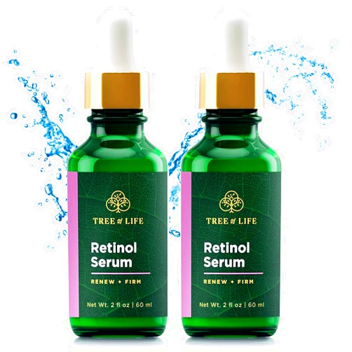 Tree of Life Beauty Tree of Life Retinol Serum for Face w/Hydrating Hyaluronic Acid for Wrinkle Soothing, Fine Lines & Dark Spots - 4 Oz - Renew & Reset Nighttime Serums - Dermatologist Tested Skin Care Set