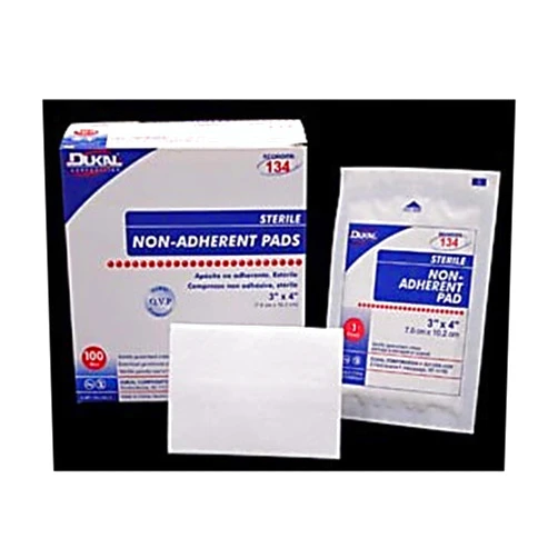 Dukal DUK 134 Non-Adherent Dressing Pad, Sterile, 3