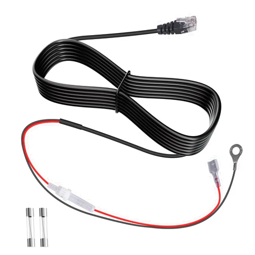 SigeIy 9.8 feet Long Straight Through Power Cord for Radar and Laser detectors Compatible with Cobra Escort Direct Wire