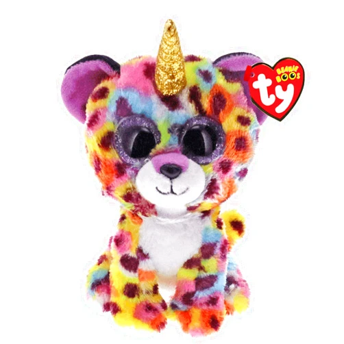 TY 36284 15 cm Giselle Leopard W/Horn-Beanie BOOS, Multicolored, One Size