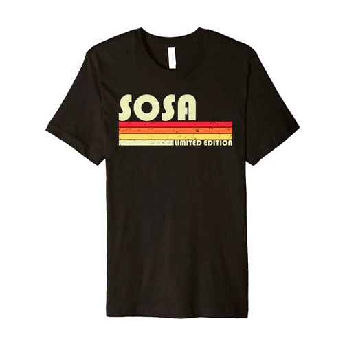 Customized Last Name Gifts Family Christmas Team SOSA Surname Funny Retro Vintage 80s 90s Birthday Reunion Premium T-Shirt