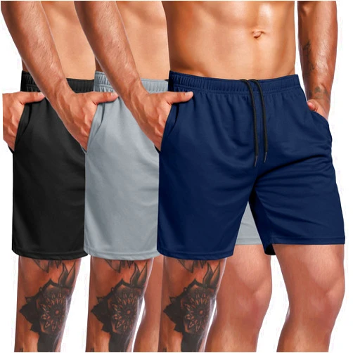 COOFANDY Men's 3 Pack Workout Gym Shorts Mesh Athletic Shorts Lightweight Bodybuilding Training Short Pants with Pockets