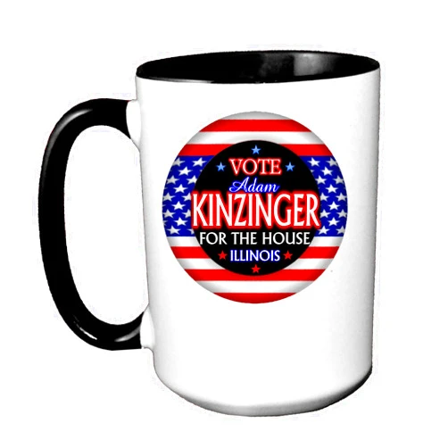 ValxArt Adam Kinzinger Cup Bk Handle/Inside, Republican House, Select Size 11 oz or 15 oz, (15 oz)