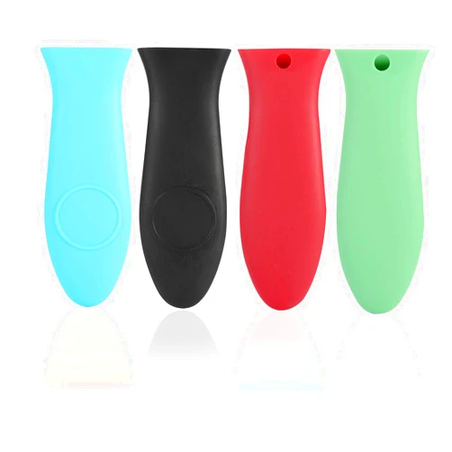 OYSIR Silicone Hot Handle Holder, Potholder for Cast Iron Skillets, Rubber Pot Handle Sleeve Heat Resistant for Frying Pans & Griddles Sleeve Grip Handle Cover,Metal cookware Handles, Red,Black,Blue,Green