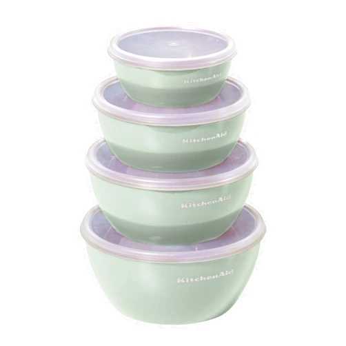 Lifetime Brands KitchenAid Prep Bowls with Lids, Set of 4, Pistachio