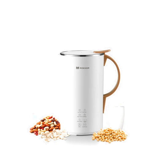 MOKKOM OK MOKKOM Automatic Nut Milk Maker 20 oz Soy Milk Maker, Homemade Almond, Oat, Coconut, Soy, or Plant-Based Milk Dairy Free Beverages, Almond Milk Maker with Delay Start/Boild Water/Self Clean - White